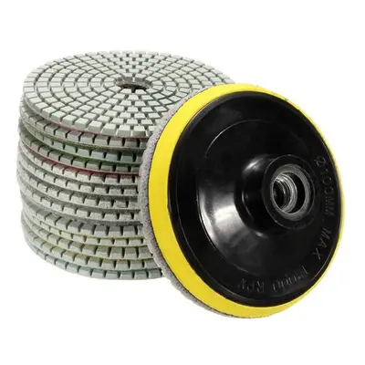 15pcs Inch Polishing Pads Set Grit Wet Dry Diamond Polishing Pads with Self-Adhesive Disc