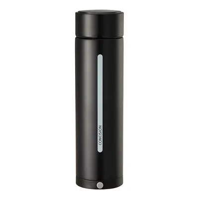 (Black) 450ml Insulated Cup Smart LCD Temperature Display Vacuum Thermos Food Grade Stainless St