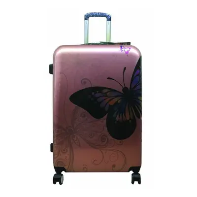 (Gold, Large) Hampton & Stewart Butterfly Hard Shell Suitcase