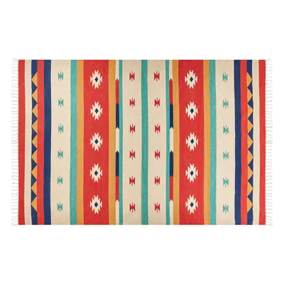 Cotton Kilim Rug x cm Multicolour MARGARA