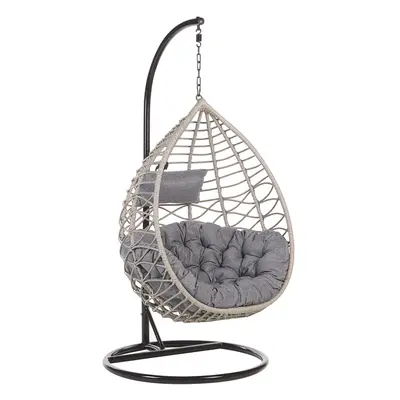 Hanging Chair with Stand ARSITA PE Rattan Grey