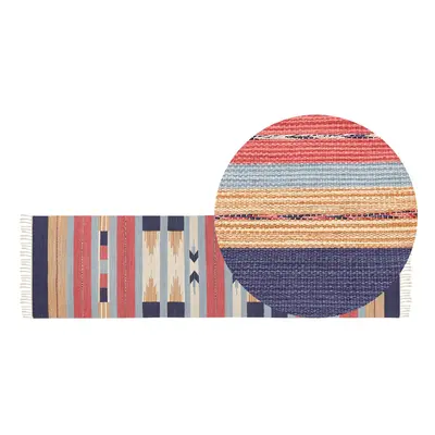 Cotton Kilim Runner Rug x cm Multicolour GANDZAK