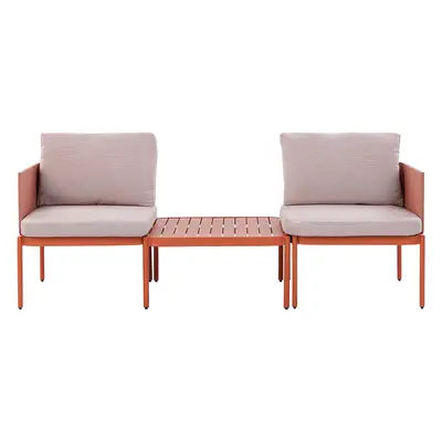 Garden Lounge Set with Table Seater TERRACINA Metal Orange