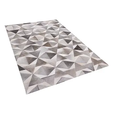 Leather Area Rug x cm Grey ALAKA