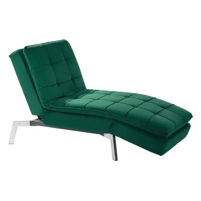 Velvet Chaise Lounge Emerald Green LOIRET