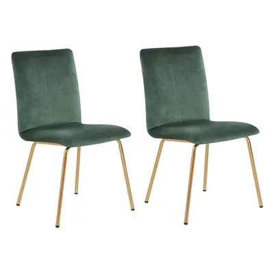 Set of Dining Chairs RUBIO Velvet Emerald Green