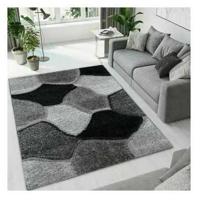 (Silver-Grey, x cm ) Modern Shaggy Hallway Runner Living Room PONA Rugs