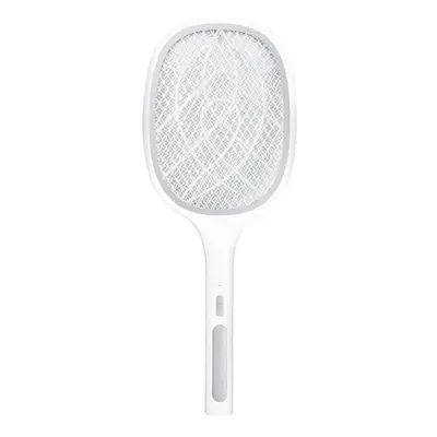 (Grey) 10/6LED Electric Flies Mosquito Swatter 3000V Anti Mosquito Fly Bug Zapper Racket Recharg