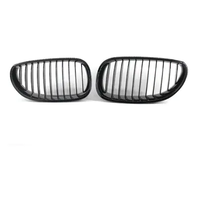 2Pcs Gloss Black Front Bumper Hood Kidney Grille Racing Replacement for BMW 5-Series E60 E61 M5