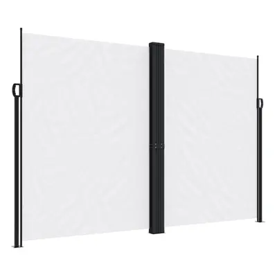 (white, x cm) vidaXL Retractable Side Awning Outdoor Privacy Screen Balcony Sunshade Shelter