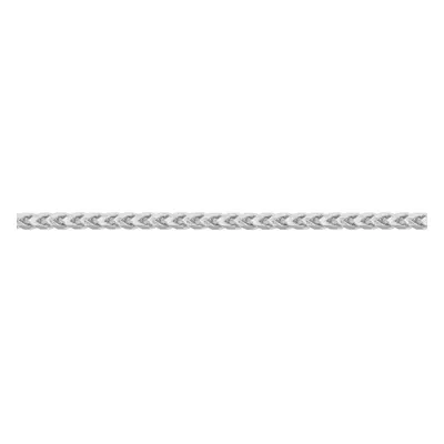 (24) Jewelco London Unisex Rhodium Plated Sterling Silver Square 3D Curb Franco 3mm Chain Neckla