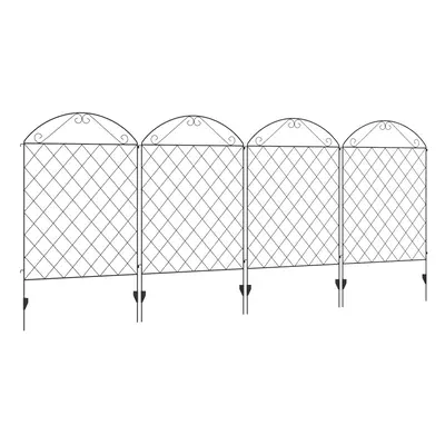 Outsunny 4PCs Decorative Garden Fencing 43in x 11.5ft Metal Border Edging