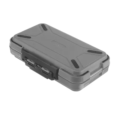 (Grey) Dual-Layer Plastic Fishing Lure Fish Hook Bait Storage Tackle Box Case Organizer