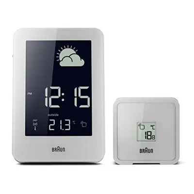 Braun Digital Multi-Region Radio Controlled Weather Station Clock with Indoor and Outdoor Temper