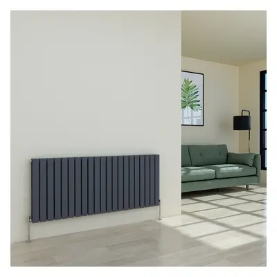 (600 x 1430mm Double, Anthracite) Flat Panel Designer Radiator