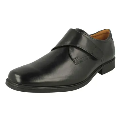 (Black, UK 6.5) Mens Clarks Smart Hook and Loop Fastening Shoes Tilden Strap