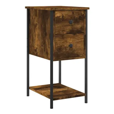 (smoked oak) vidaXL Bedside Cabinet Bedside Table Side Table Sonoma Oak Engineered Wood