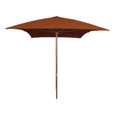 vidaXL Garden Parasol with Wooden Pole Sunshade Outdoor Umbrella Terracotta