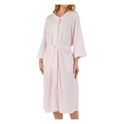 (Pink, Small - UK 10/12) Slenderella Ladies Lightweight Waffle Button Up Robe Dressing Gown