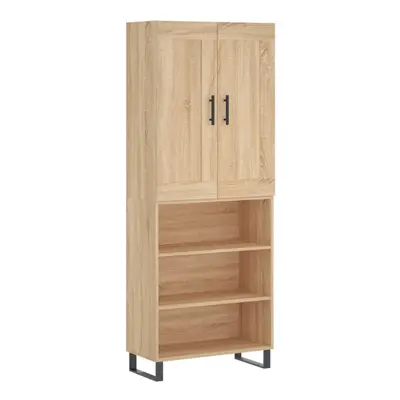 vidaXL Highboard Sideboard Cupboard Storage Cabinet Sonoma Oak Engineered Wood