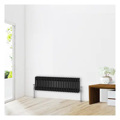 (300 x 1190mm-2 Column) NRG Traditional Black Horizontal Vertical Bathroom Cast Iron Radiator