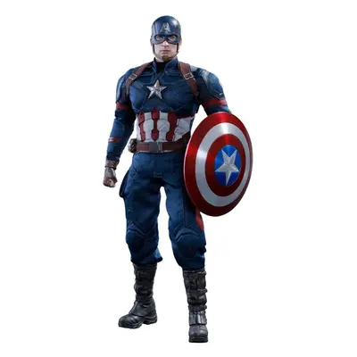 Hot Toys HT902657 Marvel Captain America Collectible Figure, Red White & Blue