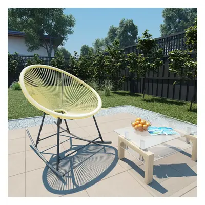 Outdoor Rocking Moon Chair Poly Rattan Beige