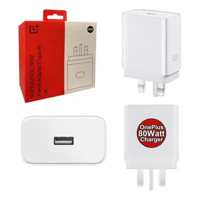 Official OnePlus SUPERVOOC 80W Fast Rapid Charger Pin UK Mains Plug No Cable