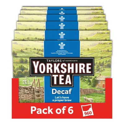 Yorkshire Tea Decaf Tea Bags (Pack of 6, total of bags)