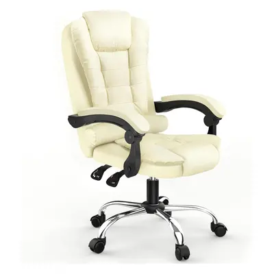 (Beige) High Back Ergonomic Reclining Office Chair