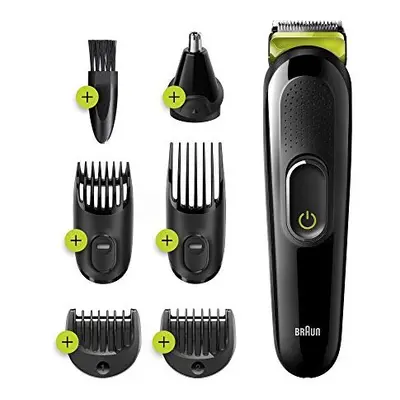 Braun Mens Beard Trimmer Nero/Verde Elettrico