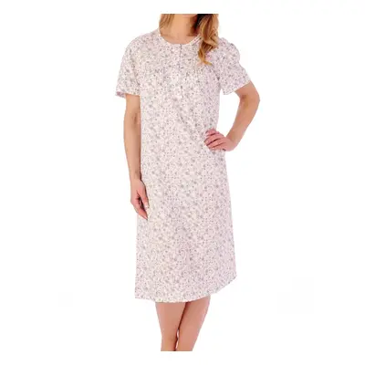 (Grey, 20/22) Slenderella ND02101 Women's Ditsy Print Cotton Nightdress