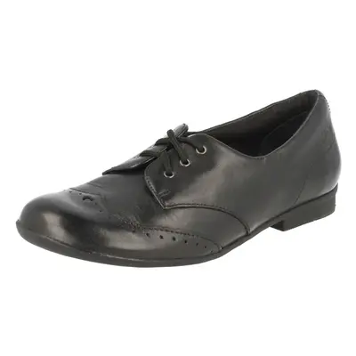 Girls Clarks Lace Up Formal/School Shoes Dolly Up - Black Leather - UK Size 13G - EU Size - US S