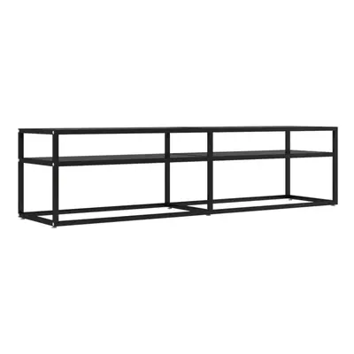 vidaXL TV Cabinet Black Tempered Glass Home Stereo Hifi Cabinet TV Stand Unit