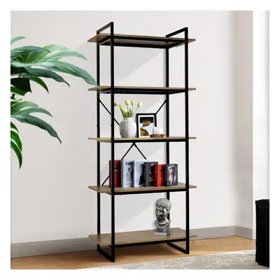 Industrial Style 5-Tier Bookshelf