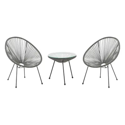 Bistro Set ACAPULCO II PE Rattan Dark Grey