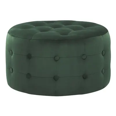 Velvet Pouffe Footstool Dark Green TAMPA