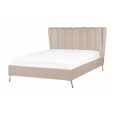 Bed MIRIBEL x cm (EU Double) Velvet Taupe