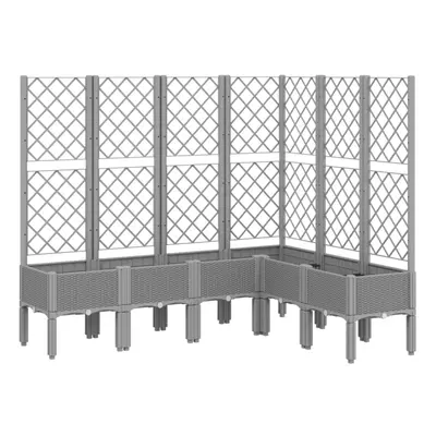 (light grey, x x cm) vidaXL Garden Planter with Trellis Patio Flower Pot Planter Box Light Grey 