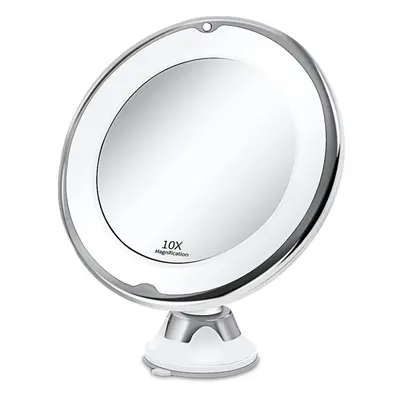 Portable 10x Magnifying Makeup Vanity Mirror with LED Light