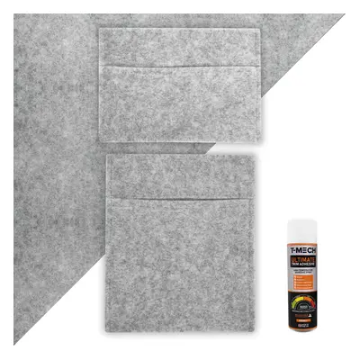 (Silver Grey) Van Carpet Lining Storage Pouches & Cans Glue