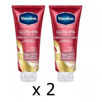 2 x 300ml Vaseline Healthy Bright Gluta-Hya Pro-Age Restore Lotion