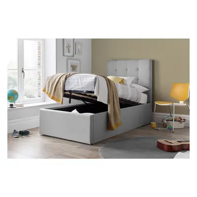 Candice Grey Fabric Ottoman Storage Bed Single