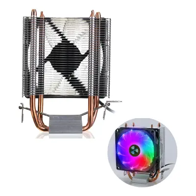 (9cm color light double copper tube tower) 120x120x25mm 12VDC LED Fan CPU Cooler Cooling Fan for