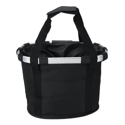 (Black) Bike Front Basket Pet Carrier Hampers Bicycle Handlebar Handbag Shoulder