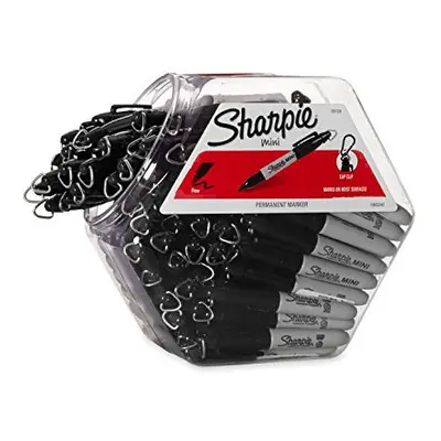 Sharpie Permanent Mini Markers, Fine Point, Black, 72-Pack Canister