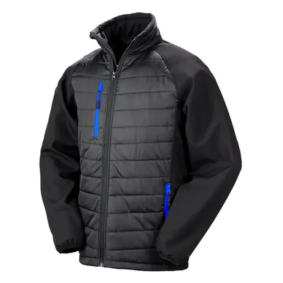 (M, Black/Royal Blue) Result Unisex Adult Compass Softshell Padded Jacket