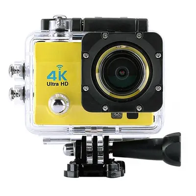 (Yellow) Sports Action Camera DV Wifi 4K 2.7K Inch Screen Degree Wide Angle Lens