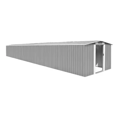 vidaXL Garden Shed Grey cm Galvanised steel Storage Tool House Carport