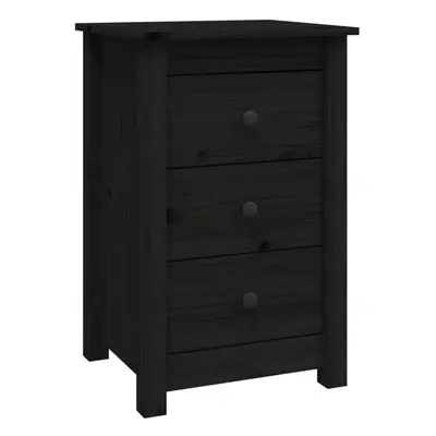 (black, 1) vidaXL 1/2x Solid Wood Pine Bedside Cabinet Side Table Cabinet Multi Colours